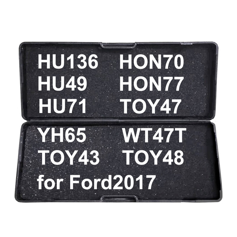 LiShi 2 in 1 HU136, YH65, HON77, HU71, HU49, TOY43, HU100, TOY47, WT47T, FORD2017 용 자물쇠 수리 도구, 모든 유형, 10 컷