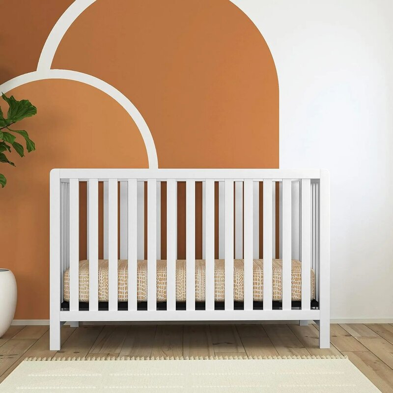 Carter's by DaVinci Colby tempat tidur bayi konvertibel profil rendah 4-in-1 warna putih, Greenguard bersertifikat emas