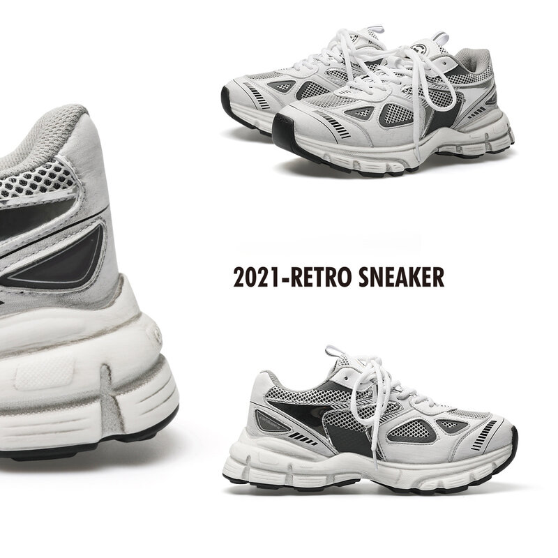 Zapatillas de deporte blancas gruesas para hombre y mujer, zapatos informales para correr, Tenis ligeros a la moda, calzado deportivo para Fitness