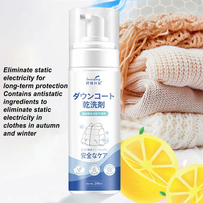 200ml Dry Cleaning Solvent Clothes Dry Wash Spray Refresher Spray Stain Remover Household Clothes Foam Cleaning Supplies