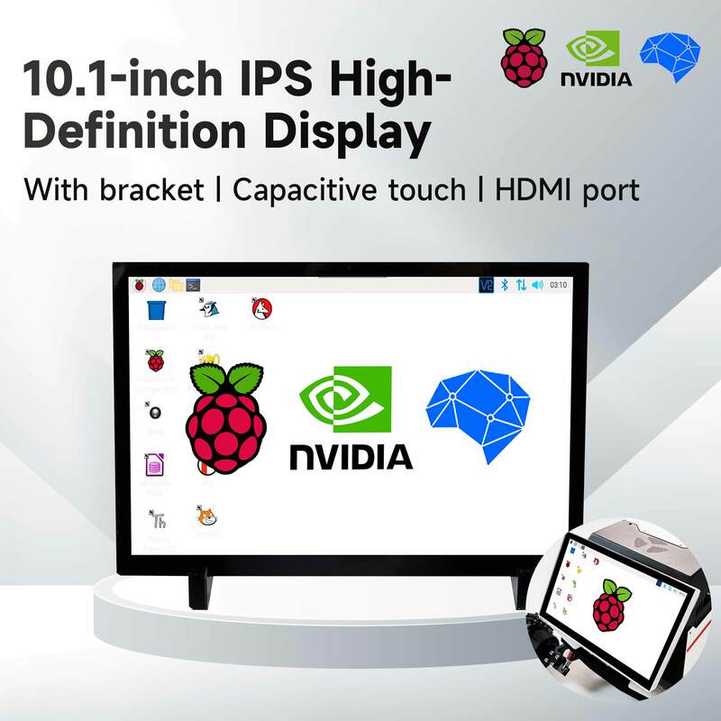 10.1-inch Capacitive Touch Screen LCD Display With Bracket High Resolution For Raspberry Pi Jetson Nano/Orin Nano/Orin NX
