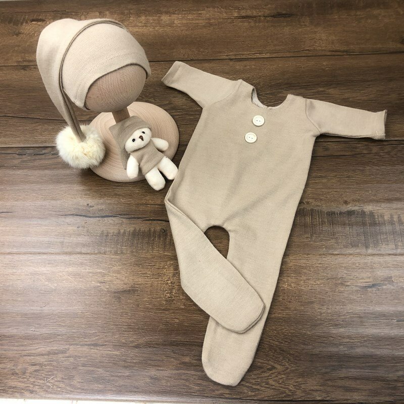 0-1 Month Newborn Photography Props Baby Boy Girl Romper Bodysuits Crochet Outfit Shooting Photo Props Clothing Accessories