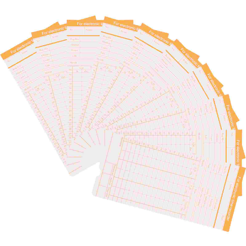 100 Sheets Sheet Attendance Cards Paper Office Supply Double-sided Attendance Cards
