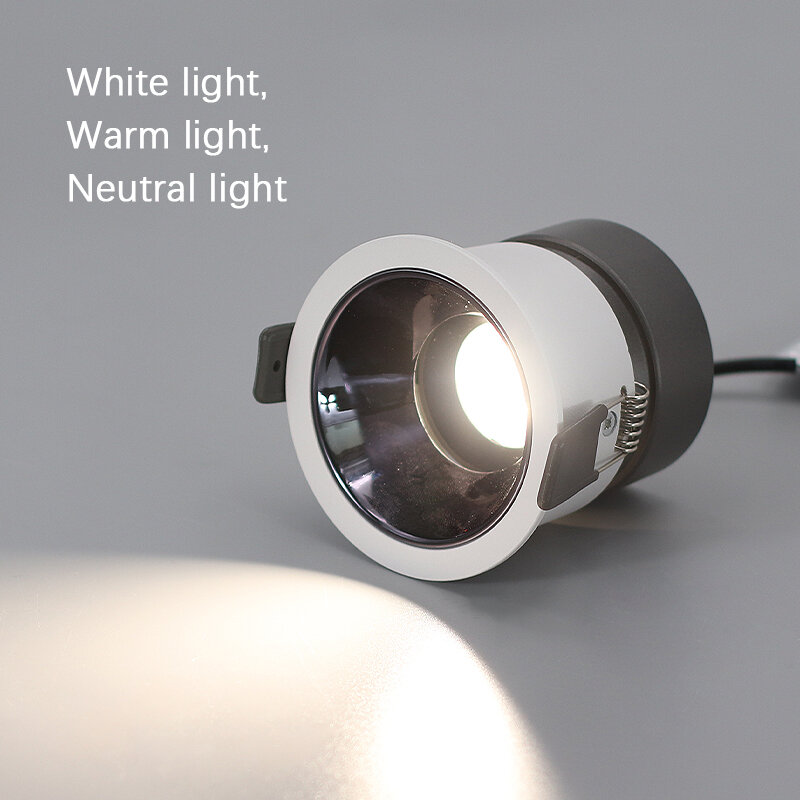 Led Recessed Ceiling Light Adjustable Angle Spotlight LED Anti-glare Light Embedded for Living Room Dining Room COB Downlight