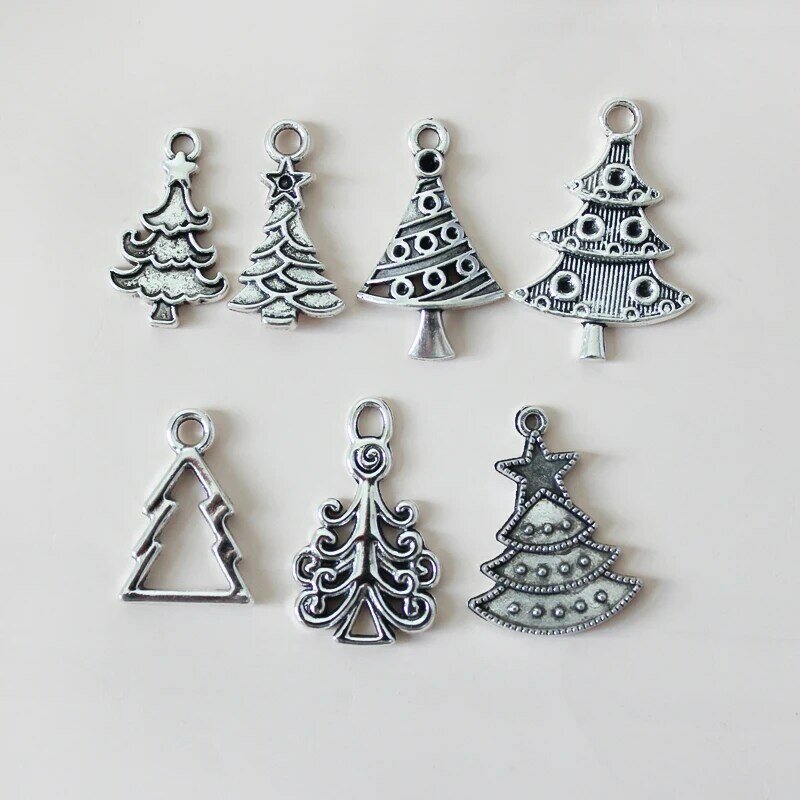 Aksesori DIY Natal logam campuran menggantung liontin pesona 1 buah cocok gelang kerah kalung gantungan kunci tas tangan perhiasan untuk wanita anak-anak hadiah