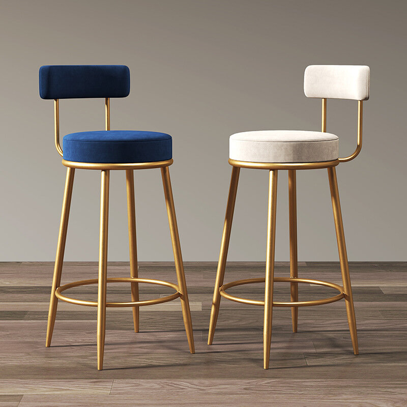 Скандинавский барный стул, Роскошный домашний остров, золотой стул, современный минималистичный высокий задник WF1031