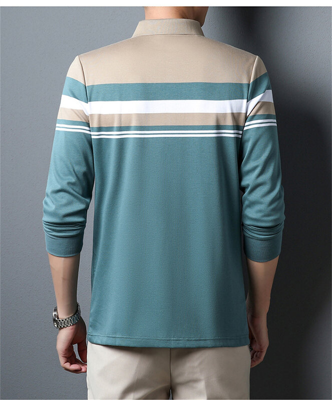 Freizeit Mode Jungen kurzarm Sommer Streifen Farbe Passenden Revers Schlank Polo-Shirt