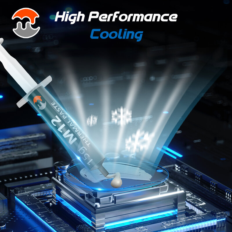 Pelumas termal berkinerja tinggi M12 12.4W/mk 1/4/8/15/30g konduktif senyawa termal untuk CPU/PS5/LED/PC desktop
