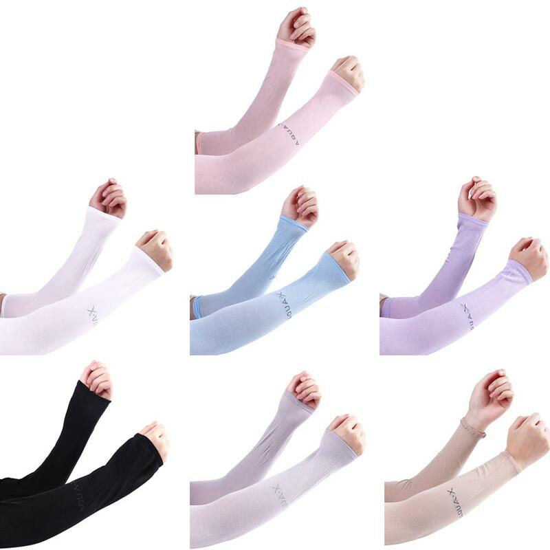 Pelindung lengan Anti UV wanita, peralatan perlindungan lengan tabir surya Anti UV penghangat lengan es lengan tabir surya wanita