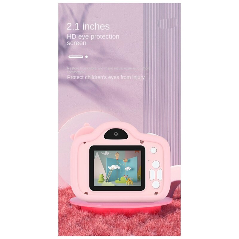 Cámara de vídeo con pantalla de 2 pulgadas para bebé, juguete educativo apto para niño y niña, regalo de cumpleaños, azul