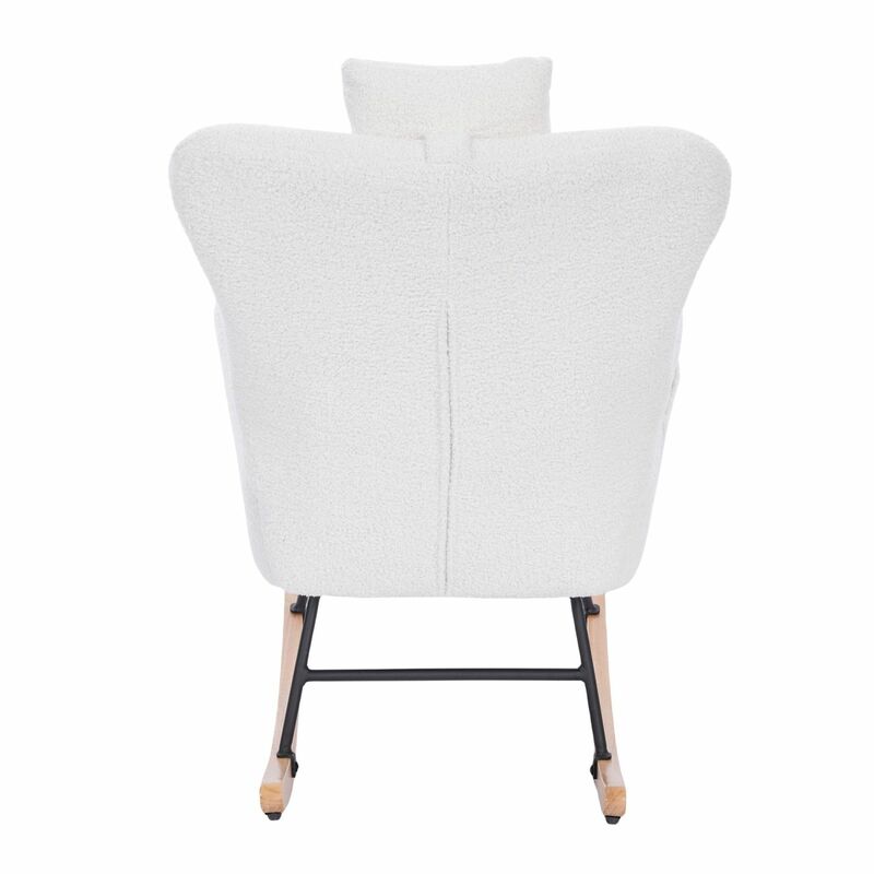 เก้าอี้โยกเรือนเพาะชำสีขาว-เฟอร์นิเจอร์ที่สะดวกสบายและทันสมัยสำหรับห้องนั่งเล่นและห้องนอน