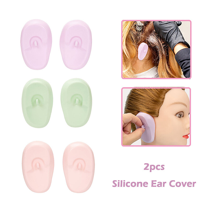 Cubierta de silicona para las orejas, Protector para teñir el cabello, impermeable, para salón de belleza, orejeras, accesorios de estilismo para ducha, 1 par