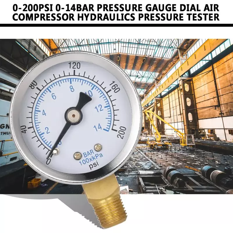 مقياس ضغط صغير الاتصال الهاتفي ، ضاغط الهواء متر ، اختبار الضغط الهيدروليكي ، مقياس مزدوج مقياس ، 0-12 بار ، 0-12 بار ، جديد