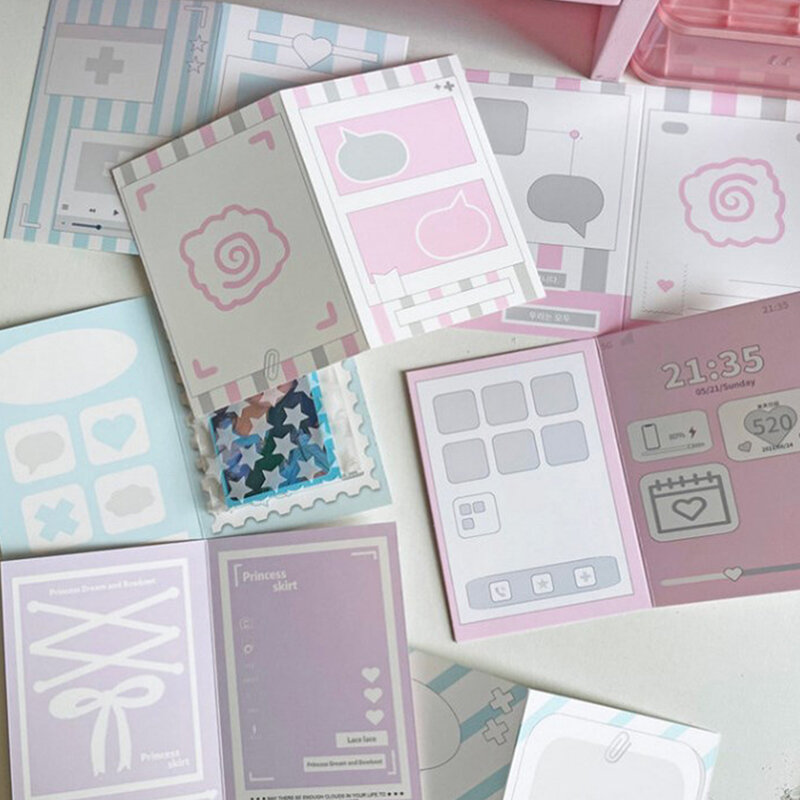 Tarjeta de protección de cartón, embalaje de tarjetas pequeñas coreanas, Material de papel plegable, 10 piezas