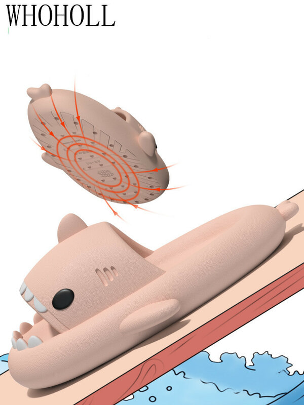 Zapatillas de dibujos animados para mujer, zapatillas antideslizantes con suela gruesa de 4cm, para baño, casa, parejas y niños, verano, 2022