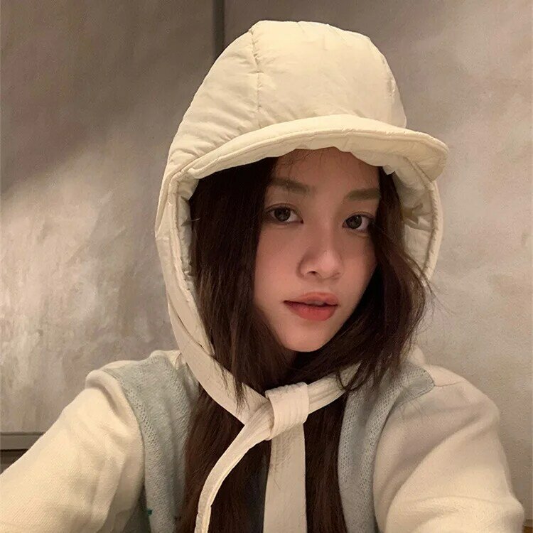 2023 Men and Women's Bomber Hats Winter Korean Version New Ski Cold Cycling Thickened Warm Ear Protection Straps Pullover Caps