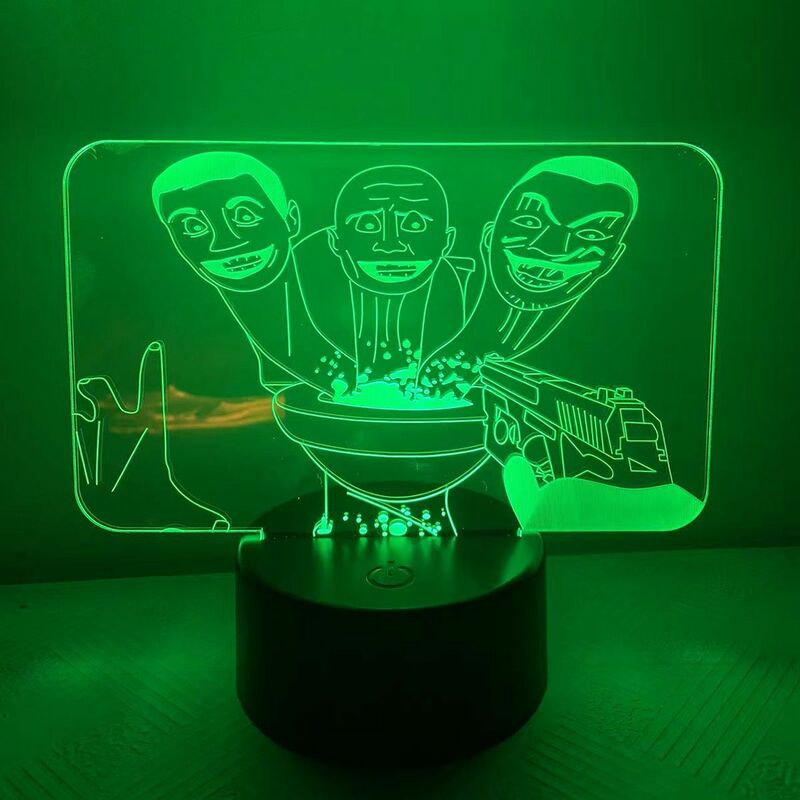 Luz Nocturna 3D de inodoro Skibidi de hombre de Tv Titans, altavoz, reloj de cámara, taladro Vs para niños, regalo de cumpleaños