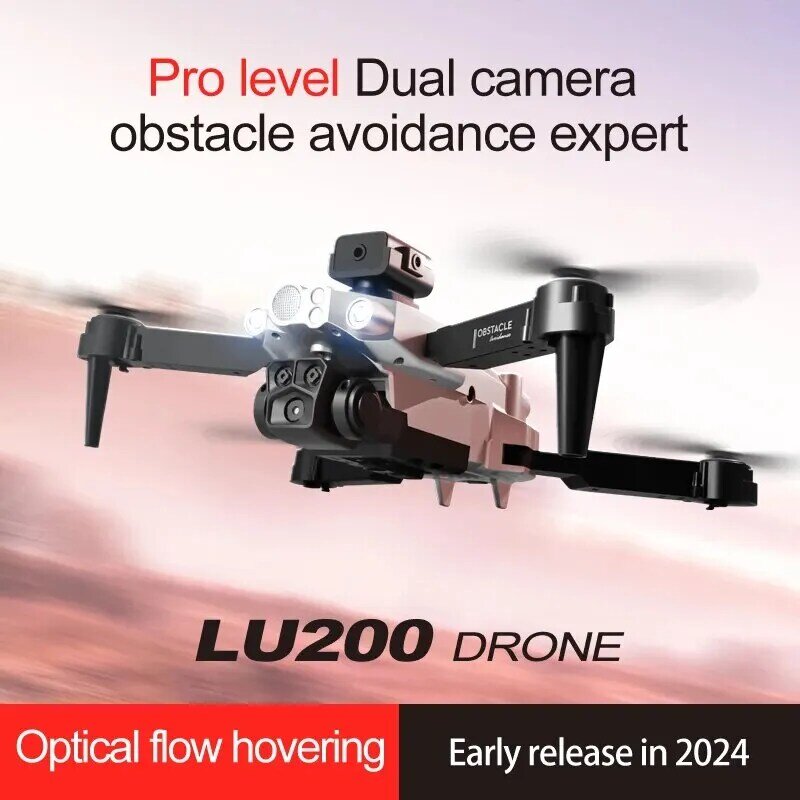 Profissional RC Quadcopter Drone, Localização de Fluxo Óptico, Evitar Obstáculos 360 °, 8K, 5G WiFi FPV, FPV, LU200 PRO, Novo