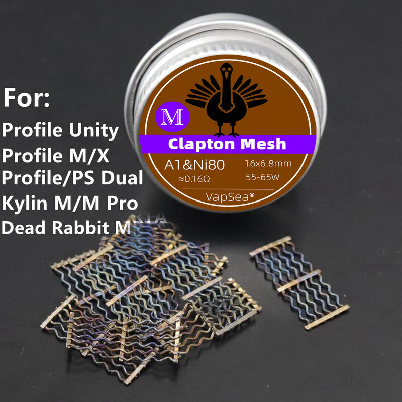 5 Buah/10 Buah Clapton Nexmesh Coil Ni80 Mix A1 Kawat Panas Mesh Pengganti untuk Profil RDTA /1.5 RDA/Kylin M/M Pro/Zeus X Mesh