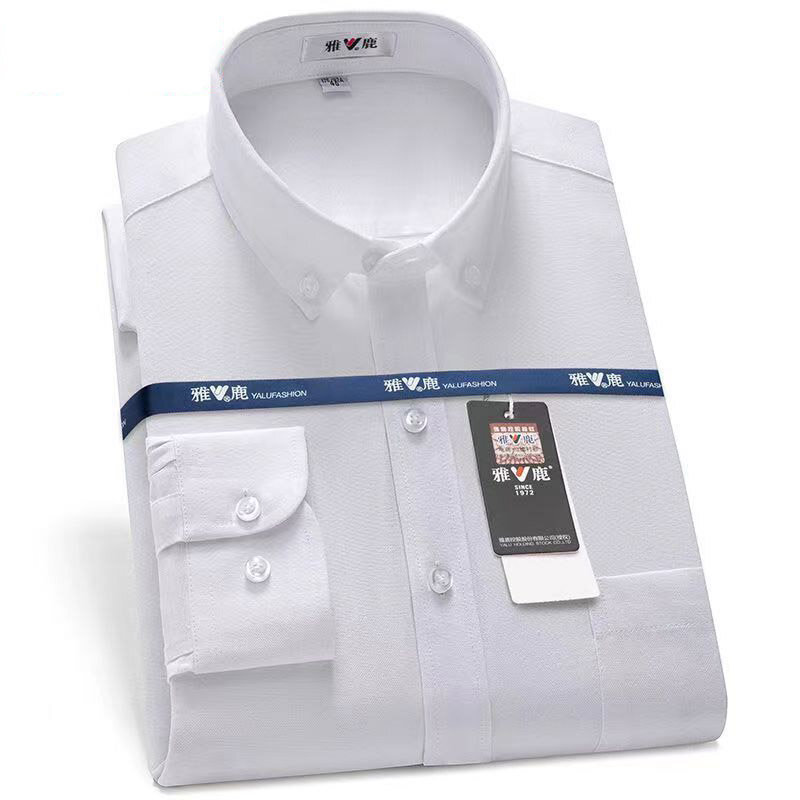 Мужская рубашка с длинным рукавом, Классическая рубашка в полоску из ткани Оксфорд, с длинными рукавами, для работы и молодежи, 2024