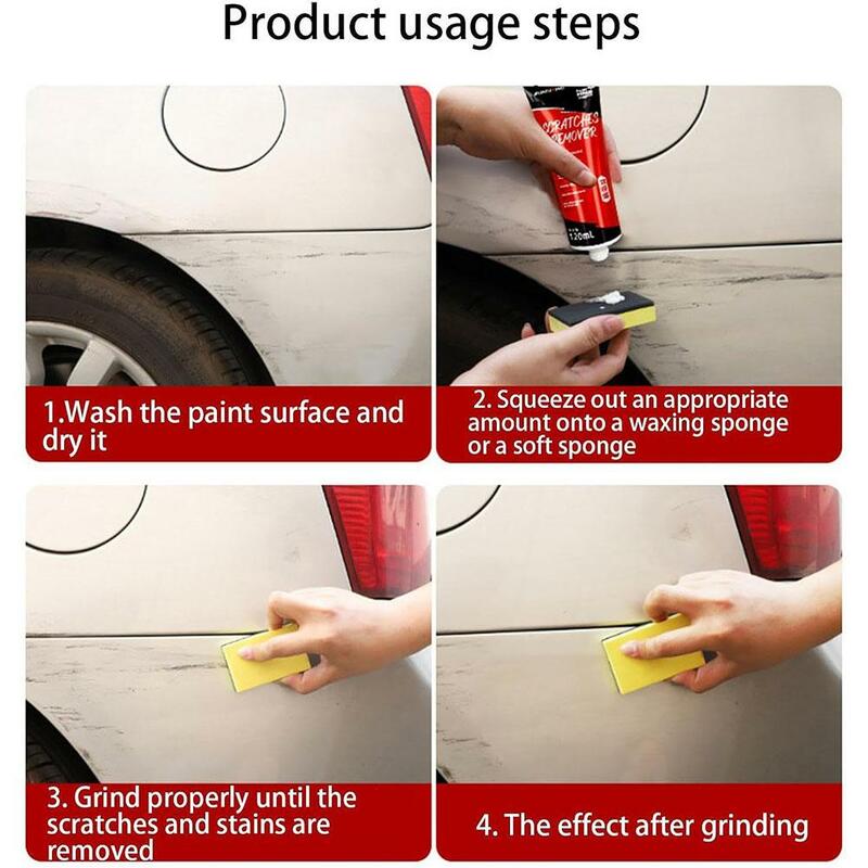 Car Paint Scratch Polishing Wax, Moagem, Removedor de arranhões, Cuidado do carro, Abrasivo, 120ml, Novo, 2024