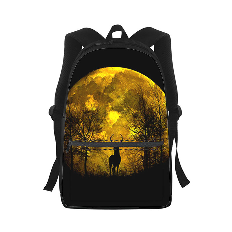 Рюкзак с 3D-принтом животных для мужчин и женщин, модная школьная сумка с милым оленем для студентов, детский дорожный ранец на плечо