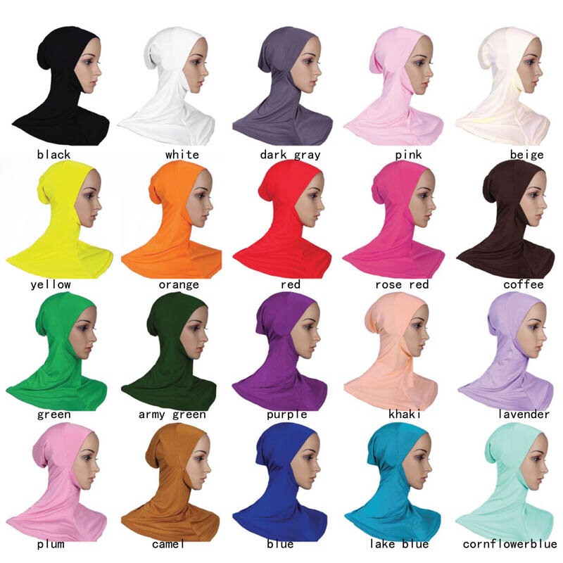 Hồi Giáo Modal Cotton Underscarf Tóc Nắp Bên Trong Hijab Đầu Cổ Cằm Bao Da Bên Trong Nắp Hồi Giáo Underscarf Ninja Hồi Giáo Co Giãn
