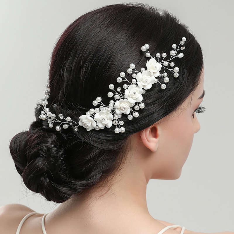 Weiße Blume Stirnbänder Super Fee Perlen Strass Haarbänder Frauen Mädchen Braut Kopfschmuck Haar Styling Schmuck Zubehör