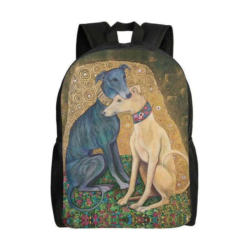 Tas punggung anjing Greyhound lucu untuk pria wanita ransel siswa sekolah kuliah cocok Laptop 16 inci tas anak anjing Whippet