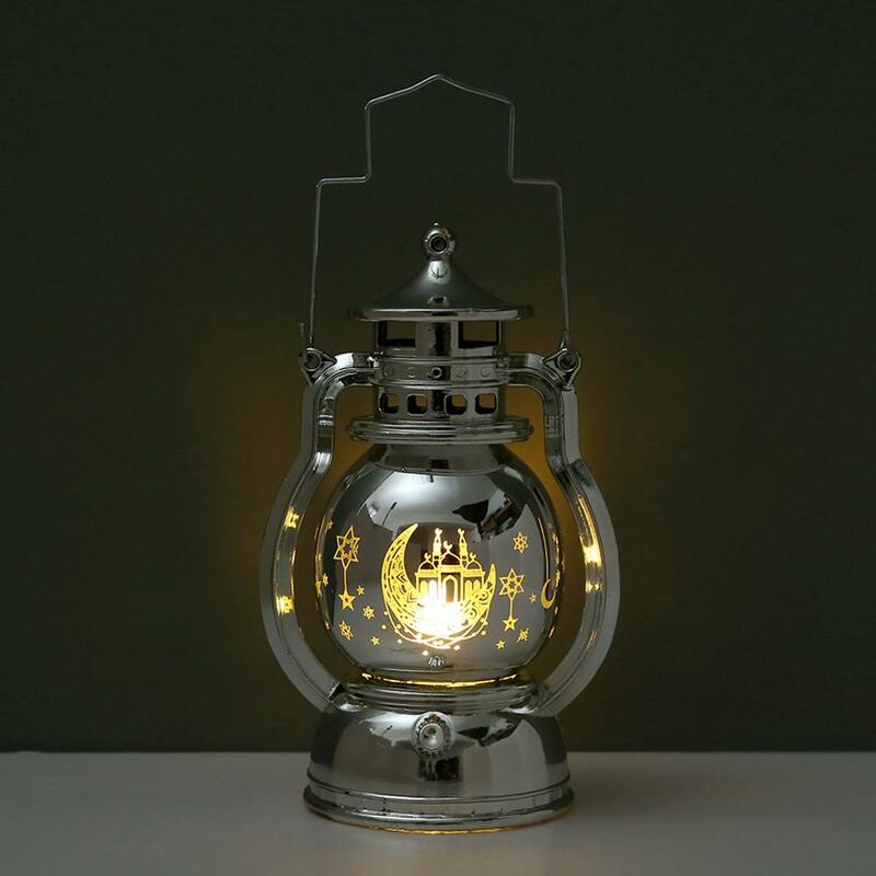 Lámpara Led portátil de Ramadán, faroles de vela electrónicos, iluminación musulmana Mubarak, decoración Eid, adornos de Ramadán islámicos Z7b2