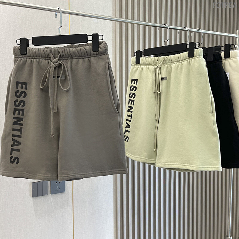 Essentials calções de verão feminino silicone estampado impresso shorts oversize para homem hip hop esportes correndo