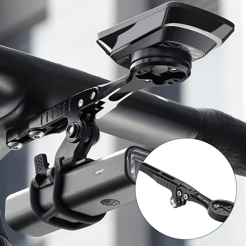 Soporte frontal para ordenador de bicicleta, accesorio Universal ajustable para Garmin Bike GPS, Clip de lámpara