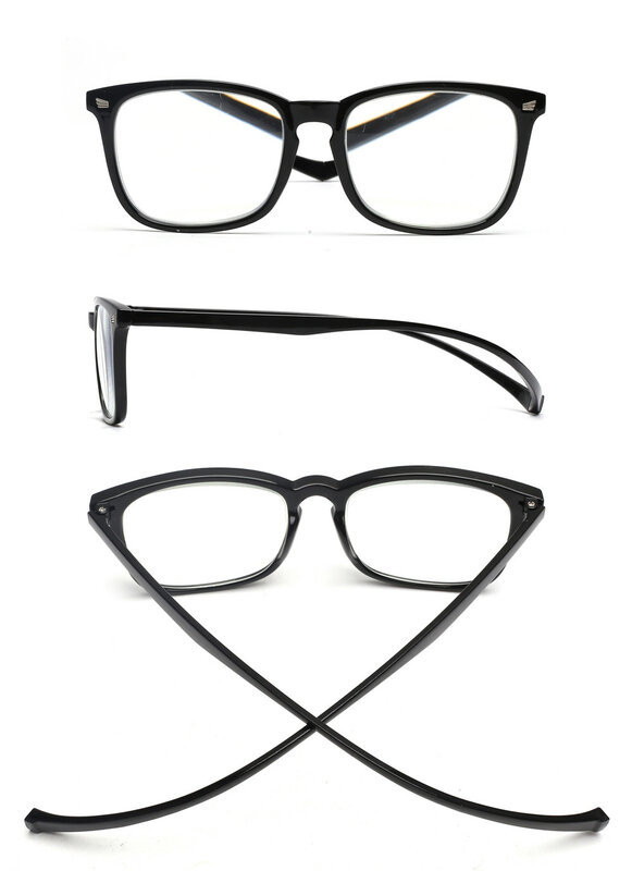 JM Magnet Kacamata Baca Anti Cahaya Biru Pria Wanita Persegi Diopter Kaca Pembesar Kacamata Presbyopic + 1 Sampai + 4