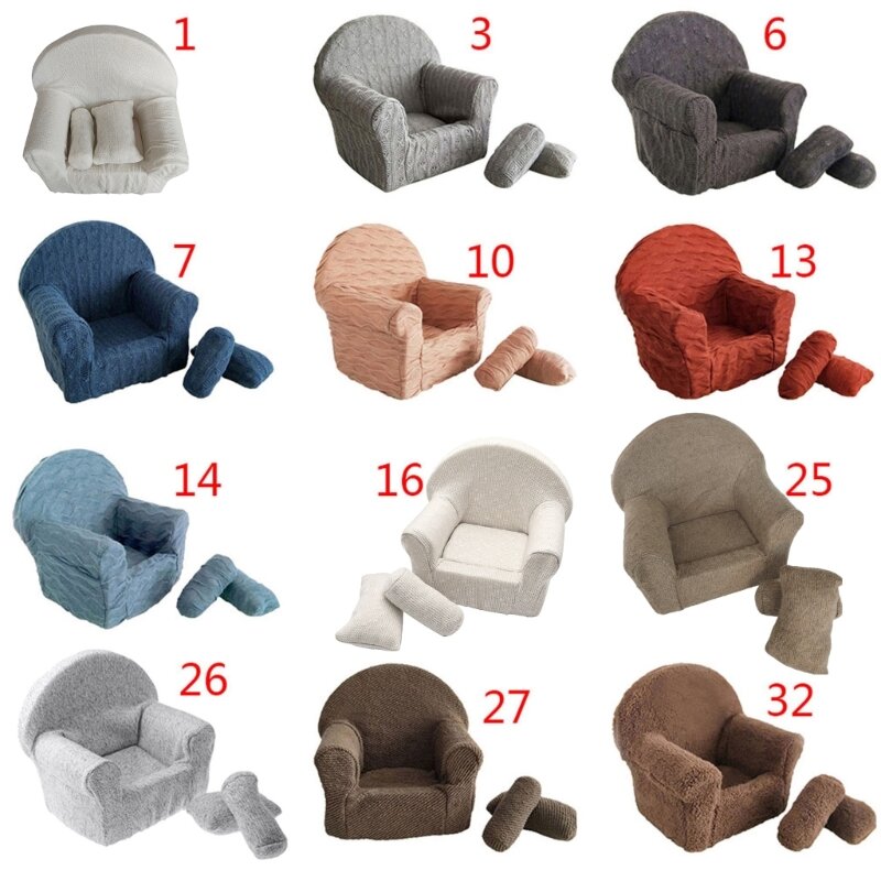 Набор из 3 реквизита для фотосъемки новорожденных, детский диван для позирования, стул для детской фотосессии, дропшиппинг