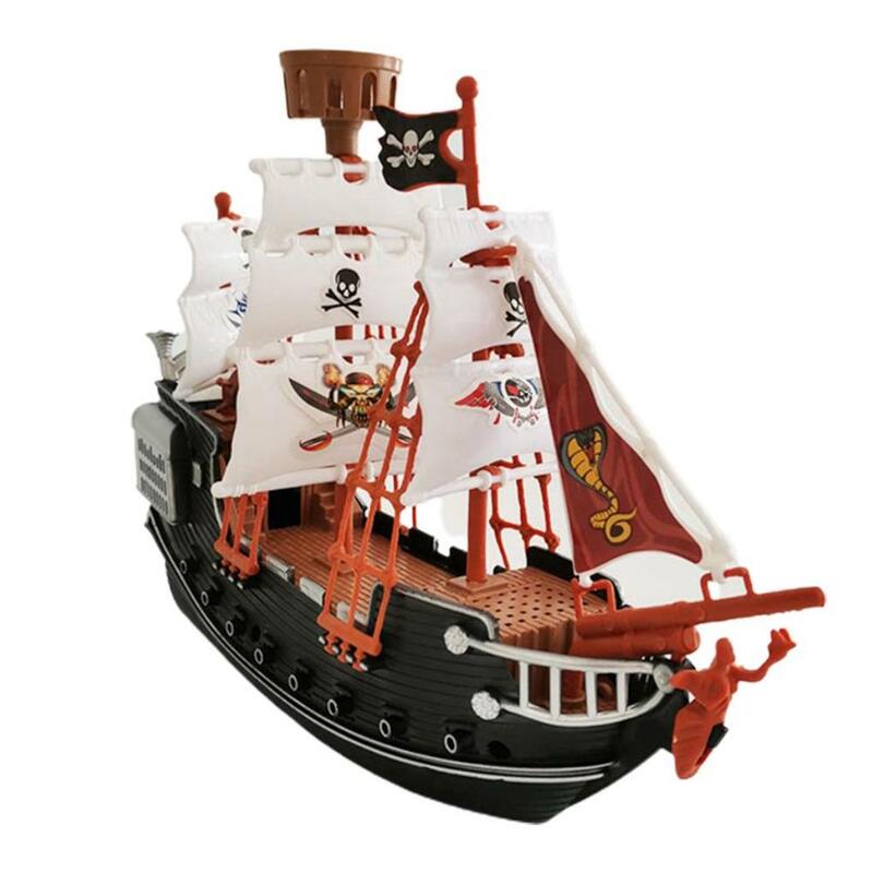 Mainan bajak laut anak-anak kapal mainan menarik Model perahu unik Playthings meja ornamen mainan perahu untuk rumah taman kanak-kanak