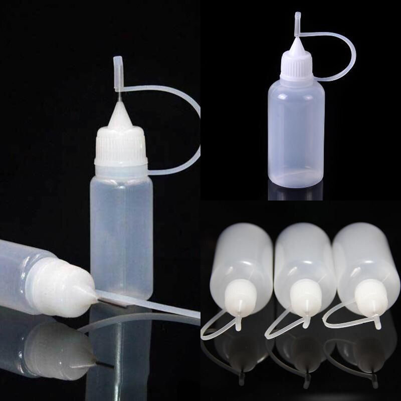 1/5Pcs 20ml 50ml Plastic Squeezable Tip Applicator Bottle refillable Dropper Bottles with Needle Tip Caps for Glue DIY