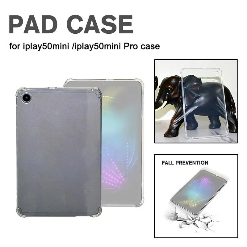 For ALLDOCUBE IPlay 50 Mini/Pro Tablet Case Safe Shockproof Silicone Stand Cover Soft Shell Protective Cover Tempered film