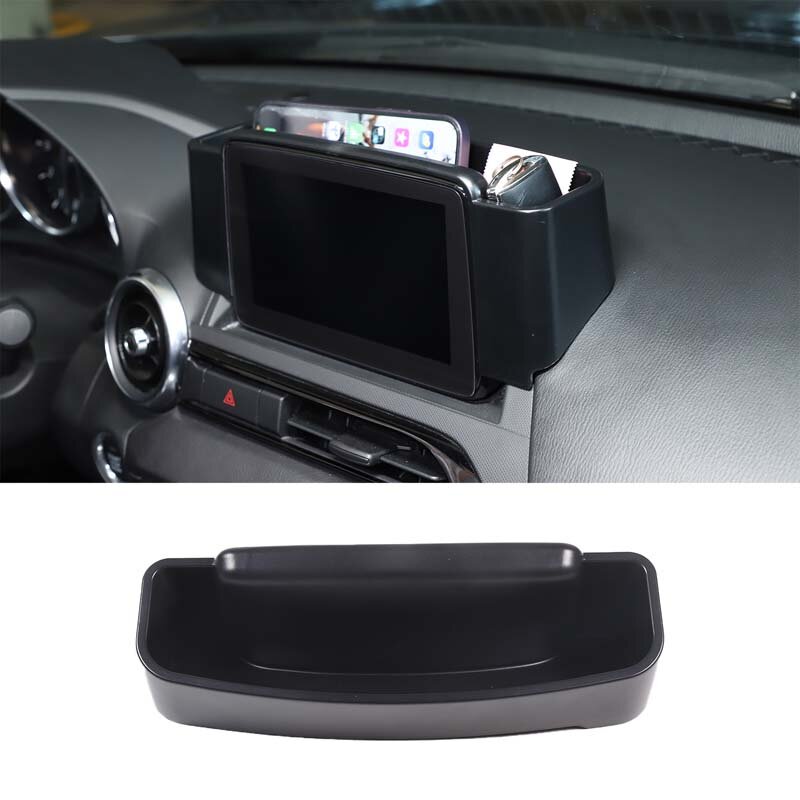 Per Mazda MX-5 2016-2023 ABS nero auto controllo centrale schermo di navigazione scatola di immagazzinaggio posteriore vassoio del telefono cellulare accessori interni