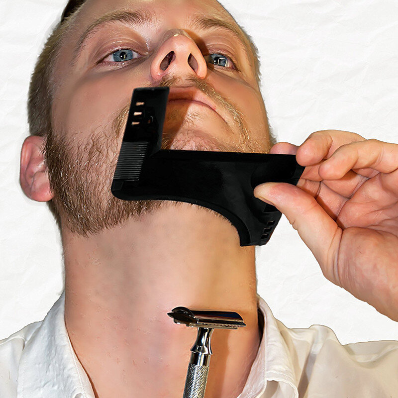 1pc Männer Bart Styling Vorlage Schablone Bart Kamm für Männer leicht und flexibel passt All-in-One-Werkzeug Bart formung werkzeug