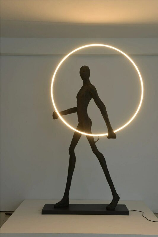 Figura arte escultura designer lâmpada de assoalho hall do hotel sala estar lobby villa grande pé luz criativa decoração iluminar