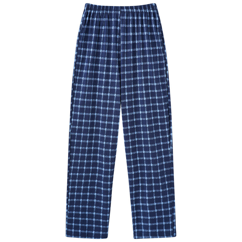 7XL-4XL prążkowany spód do spania męskie bawełniane długie spodnie domowa piżama miękka, wiosenna jesień spodnie z elastyczną gumką w pasie codzienna bielizna nocna