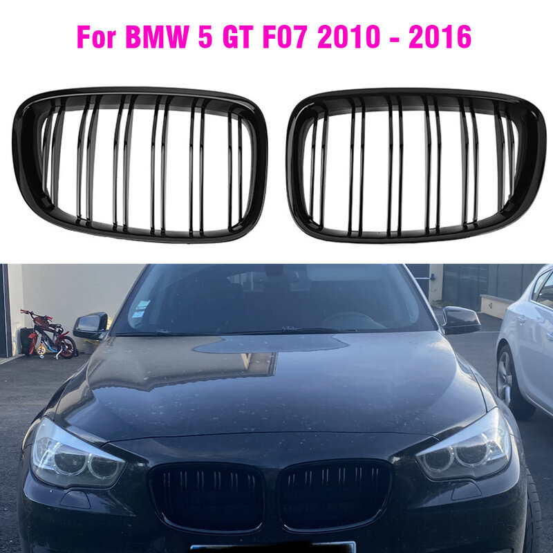 Rejilla delantera de riñón doble para BMW, accesorio de ABS modificado para modelos serie 5 GT F07, 2010, 2011, 2012, 2013, 2014 y 2015