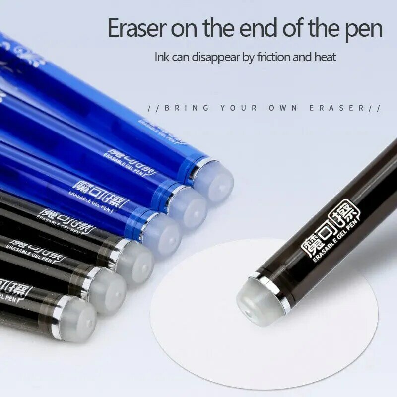 Black Blue Red Gel Pen For School Business Supplies Office Erasable Gel Pen Set 0.5mm Needle Tip Gel Ink Pens Refills Rods Write