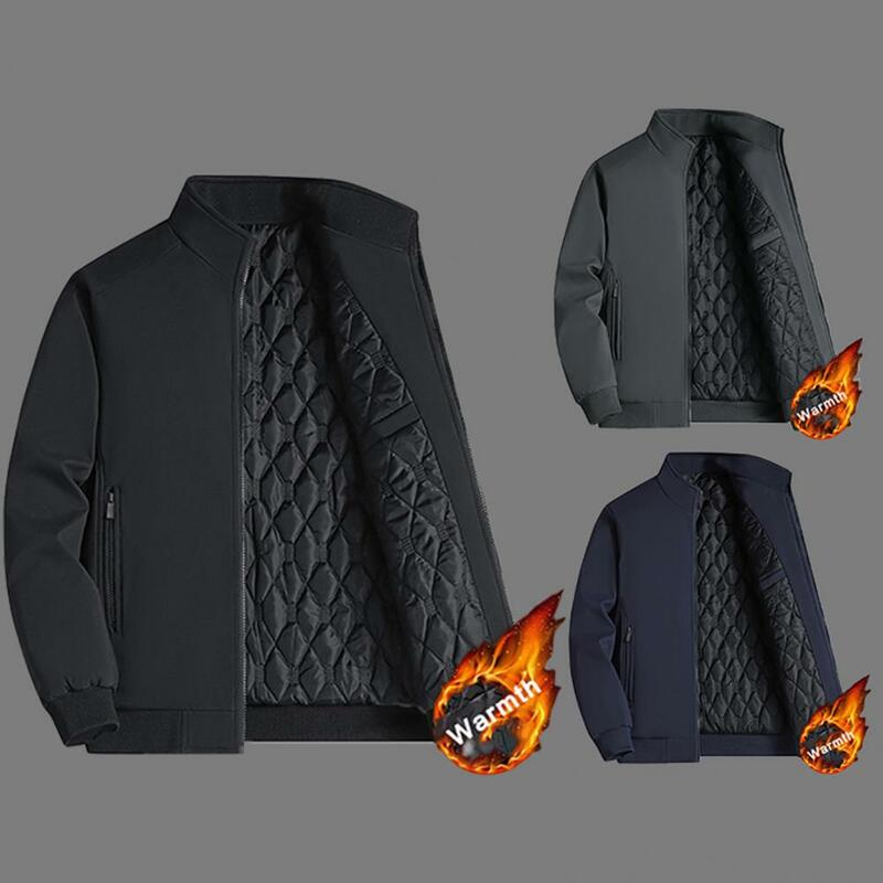 Popular Coldproof Zipper Outwear Autumn Winter Men Jacket Coldproof Ribbed Cuff Outwear for Daily Wear