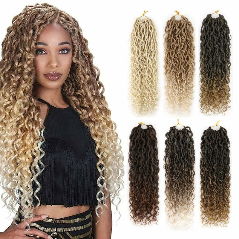 Hawaii Ocean Wave Braiding Hair Curly Crochet Hair Extension Goddess Locs Premium Synthetic Hair Boho Style Hairpiece For Women