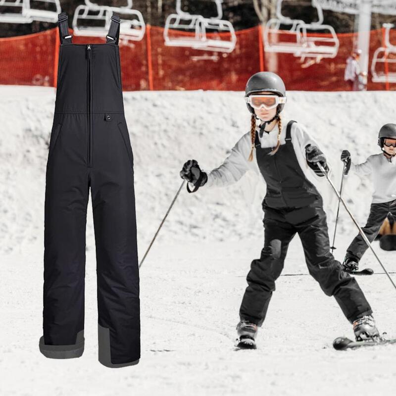 Женские лыжные брюки стильные женские водонепроницаемые ветрозащитные комбинезоны с регулируемыми лямками и передней молнией