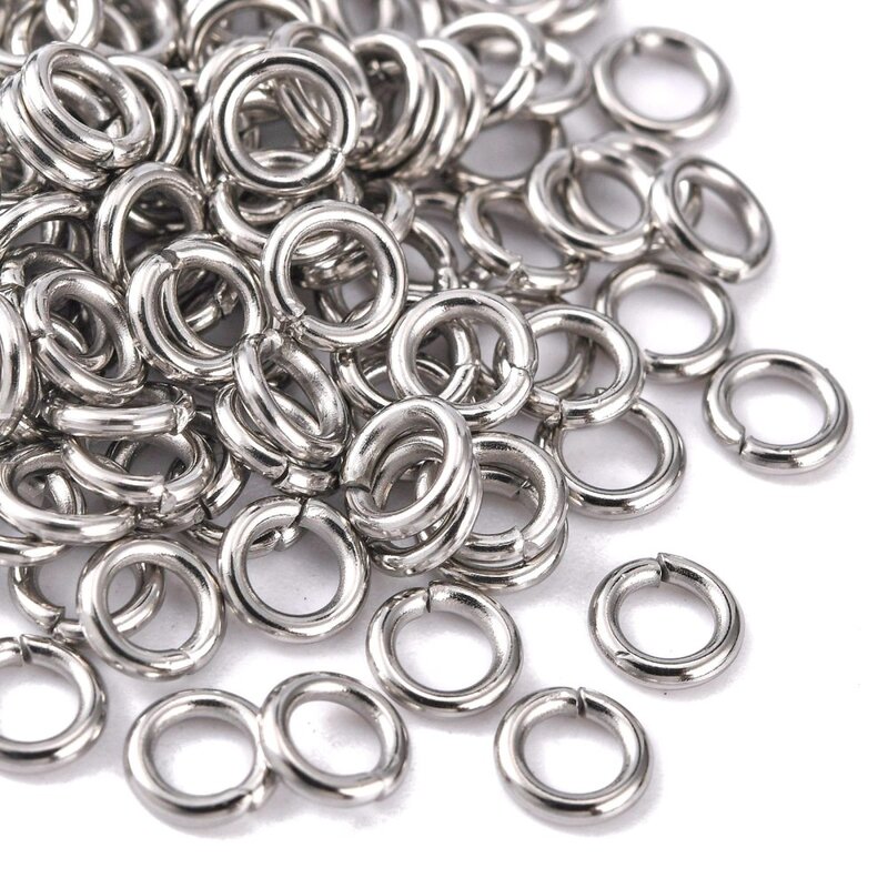 Anillos abiertos de acero inoxidable de 4mm, 6mm y 8mm, conectores de anillos divididos cerrados no soldados para joyería, pulseras DIY