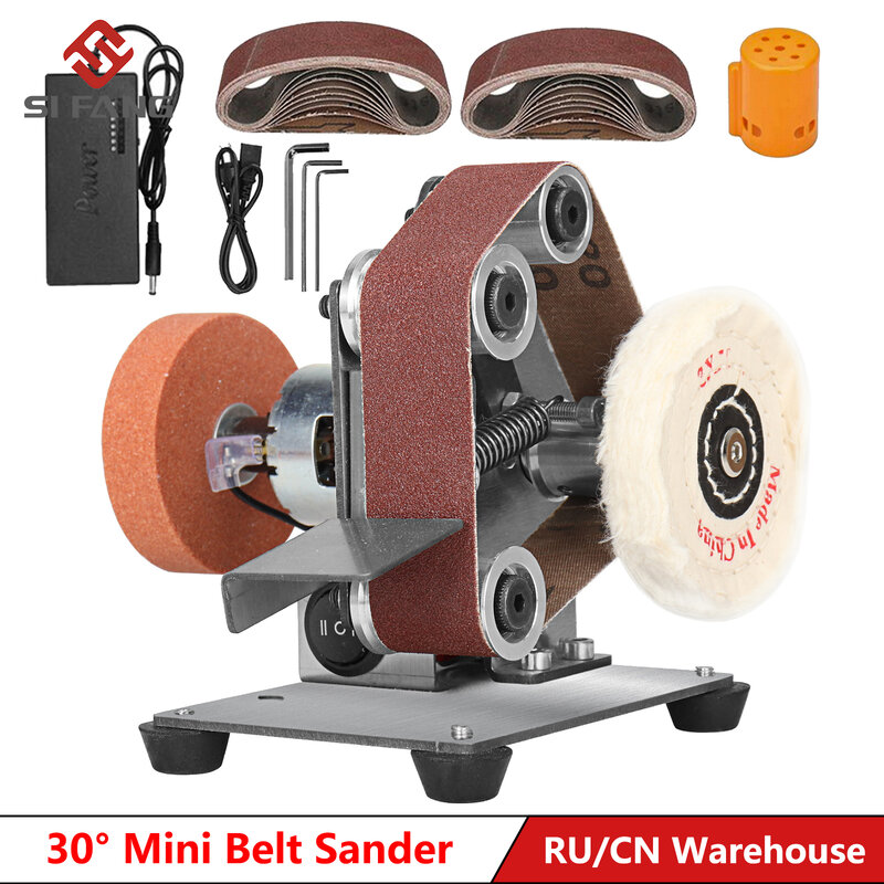 Mini Belt Sander Electric Sanding Polishing Grinding Machine 7 Variable Speed for Polishing Wood Acrylic Accessories Part