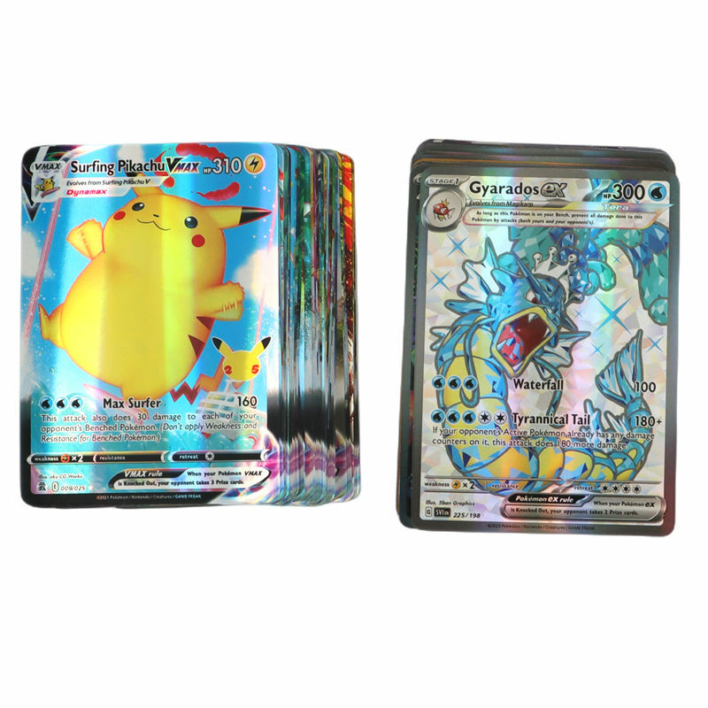 Tarjetas holográficas de Pokémon, letra en inglés con Arceus brillante, Charizard, ex Vstar, Vmax, GX, color violeta escarlata, regalo para niños