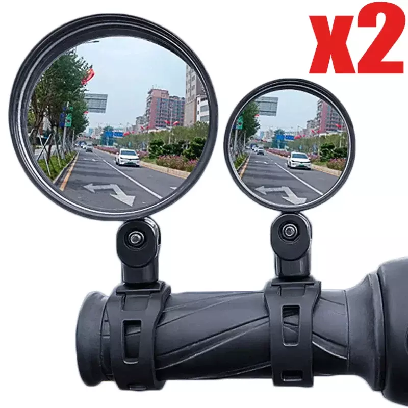 Specchietto retrovisore ausiliario per bicicletta con rotazione regolabile da 2 pezzi supporto per manubrio specchietto convesso grandangolare specchietti retrovisori per bicicletta